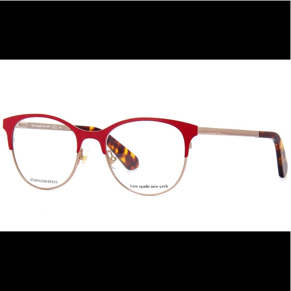 New Kate Spade JENELL Eyeglass Frame RED/GLD